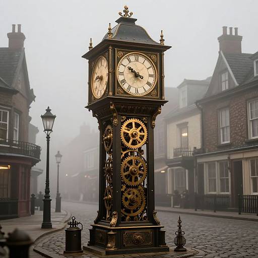 Vintage Mechanical Clock Tower Steampunk