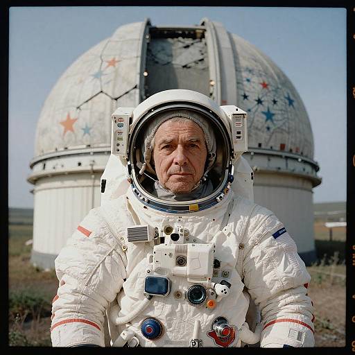 Retired Astronaut in Abandoned Observatory