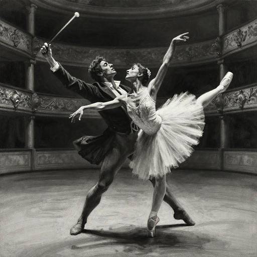 Charcoal Ballet: Swirling Motion and Passion