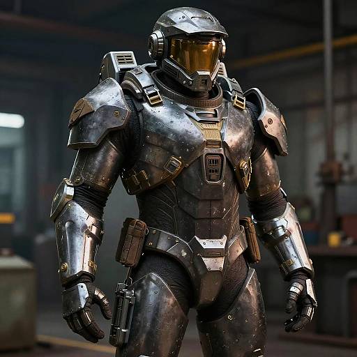 Realistic Power Armor in Industrial Setting