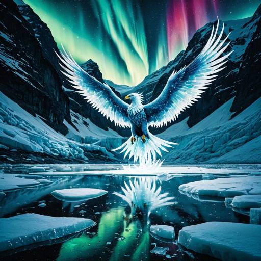 Frozen Phoenix under Aurora Lights Frozen Phoenix under Aurora Lights