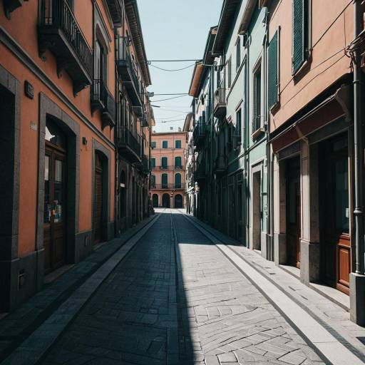 Italy Narrow Urban Street with Colorful Buildings