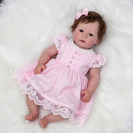 Lifelike Reborn Baby Doll in Pink Dress