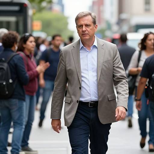 Middle-aged Political Leader in City