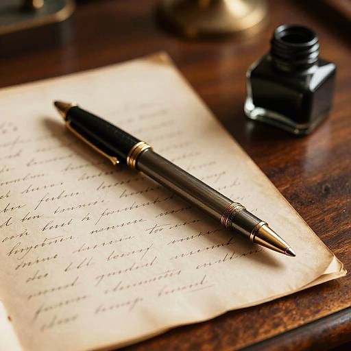 Vintage 1900s Pen on Antique Desk