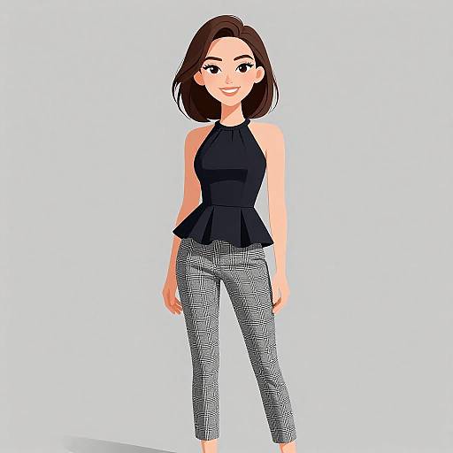 Smiling Woman in Modern Minimalism