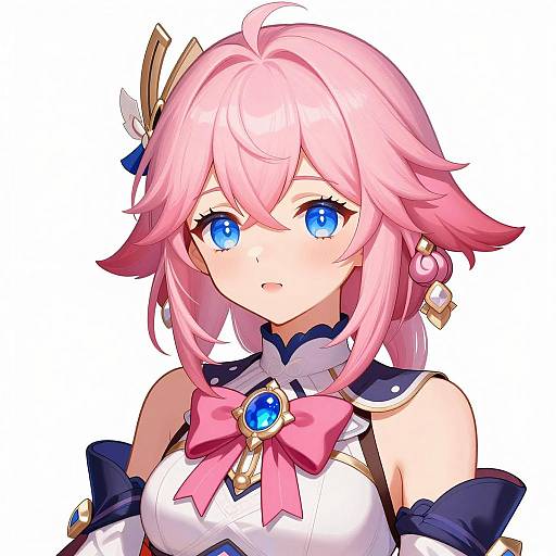 Vibrant Anime Girl with Pink Hair