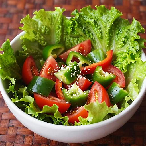 Vibrant Fresh Salad in Lettuce Bowl