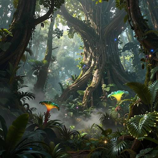 Bioluminescent Jungle Biome Concept Art