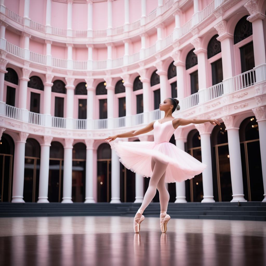 Graceful Ballerina in Elegant Theater