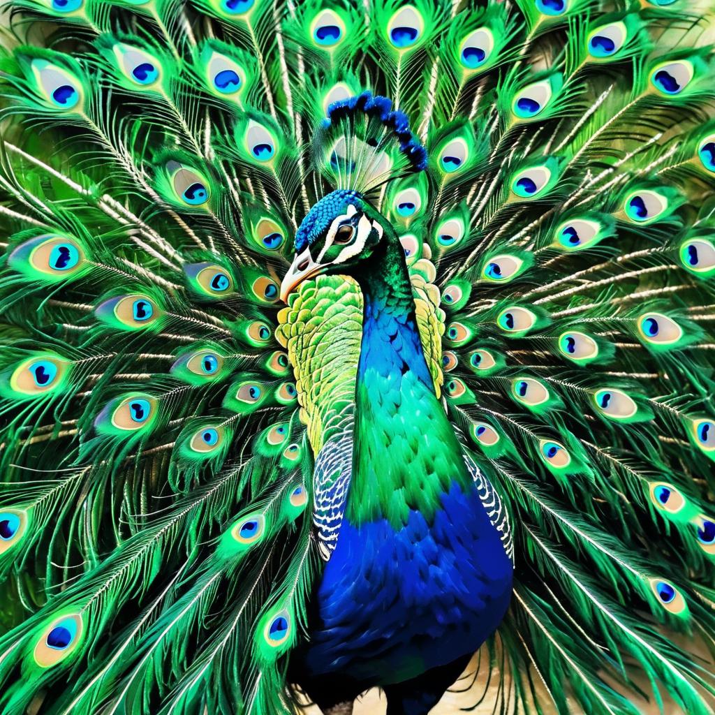 Majestic Peacock in Vibrant Swirls