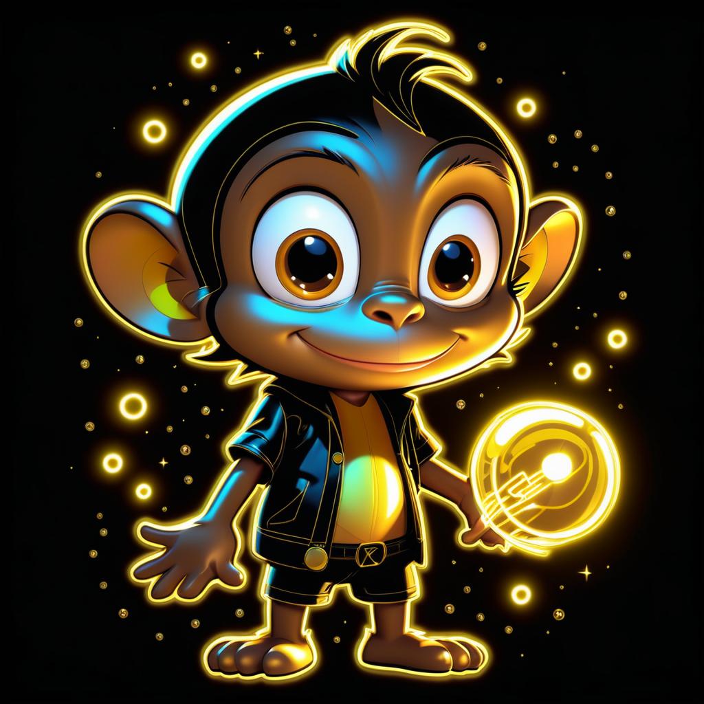 Playful Mischievous Monkey in Pixar Style