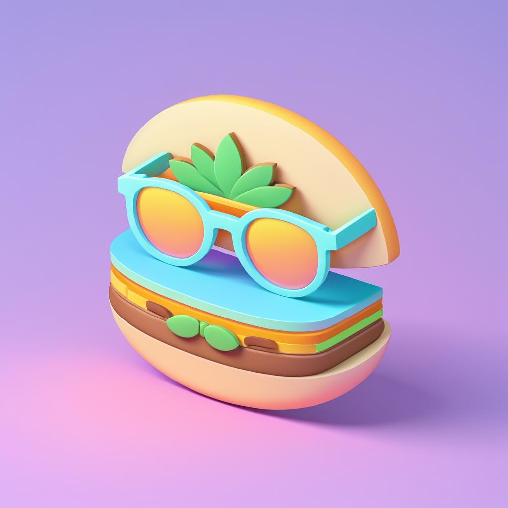 Pastel Isometric Taco Emoji Icon