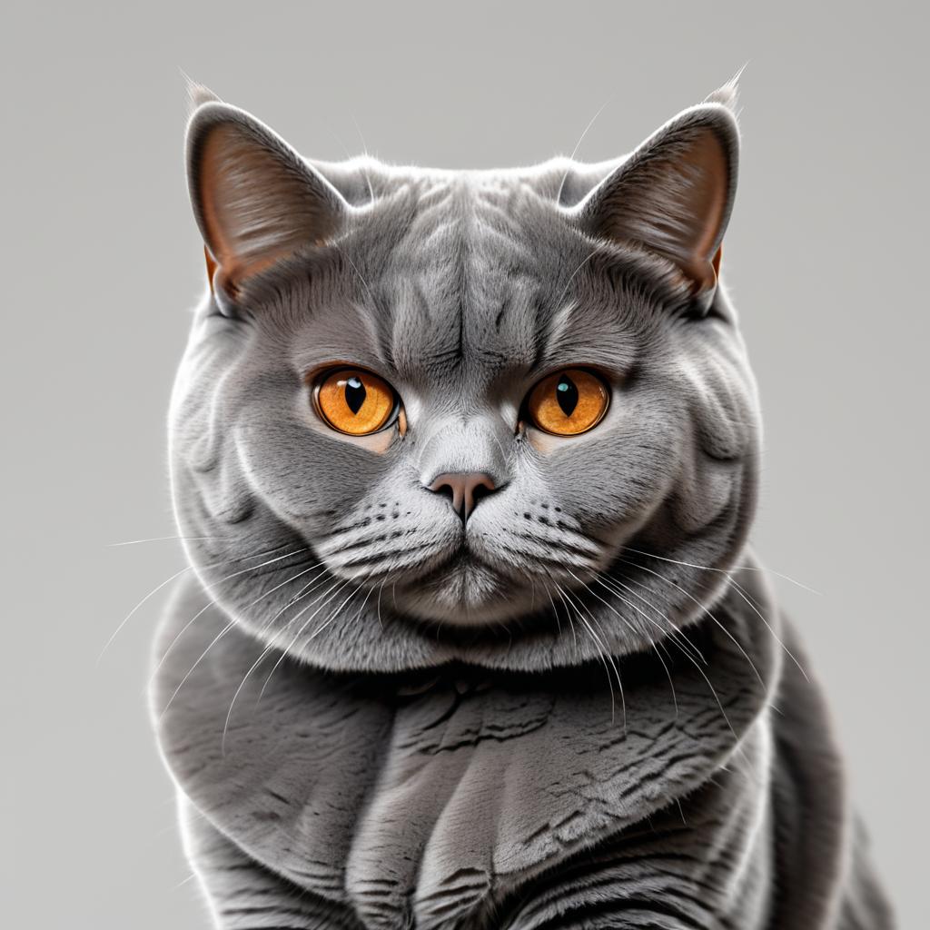 Stunning British Shorthair Portrait in Gray