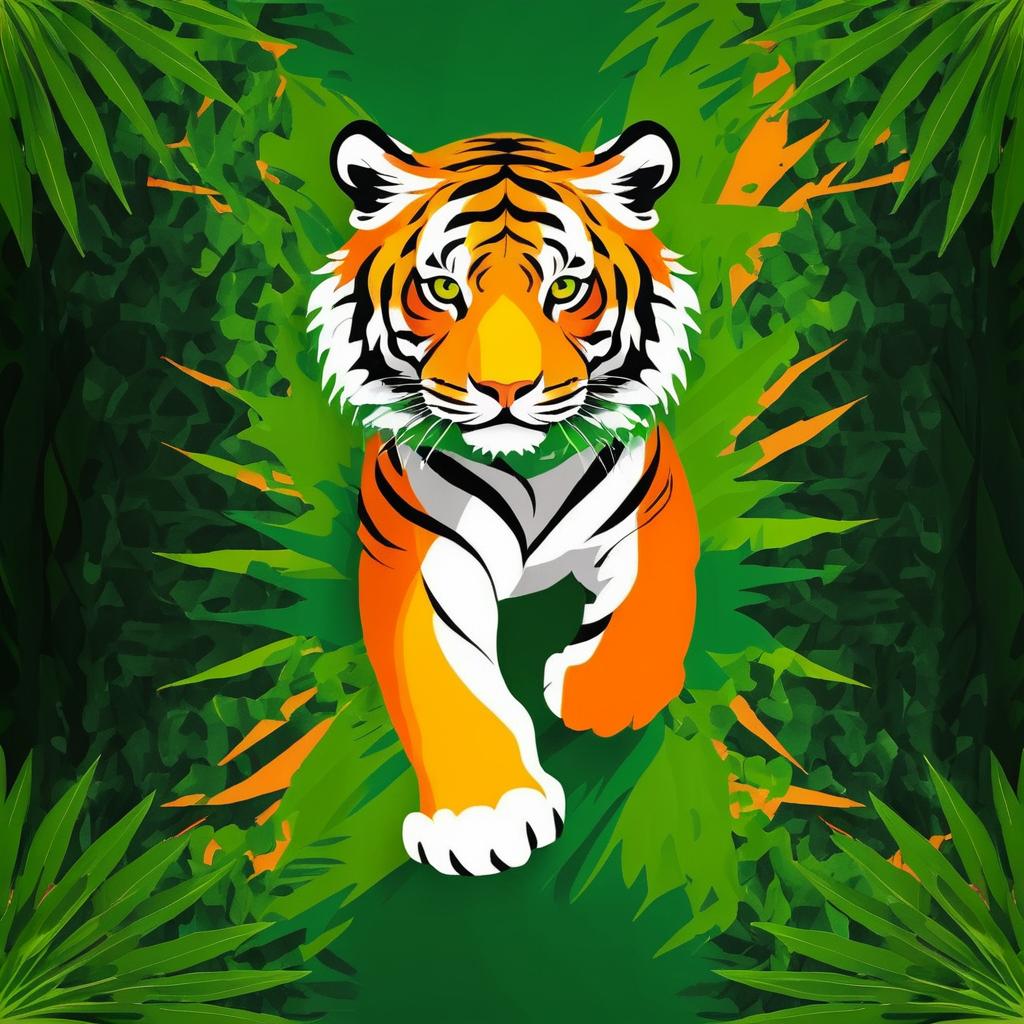 Fierce Tiger Integrating with Indian Flag