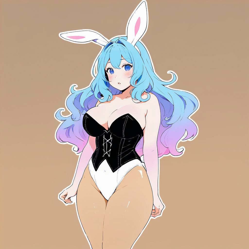 Flustered Bunny Girl in Warm Studio