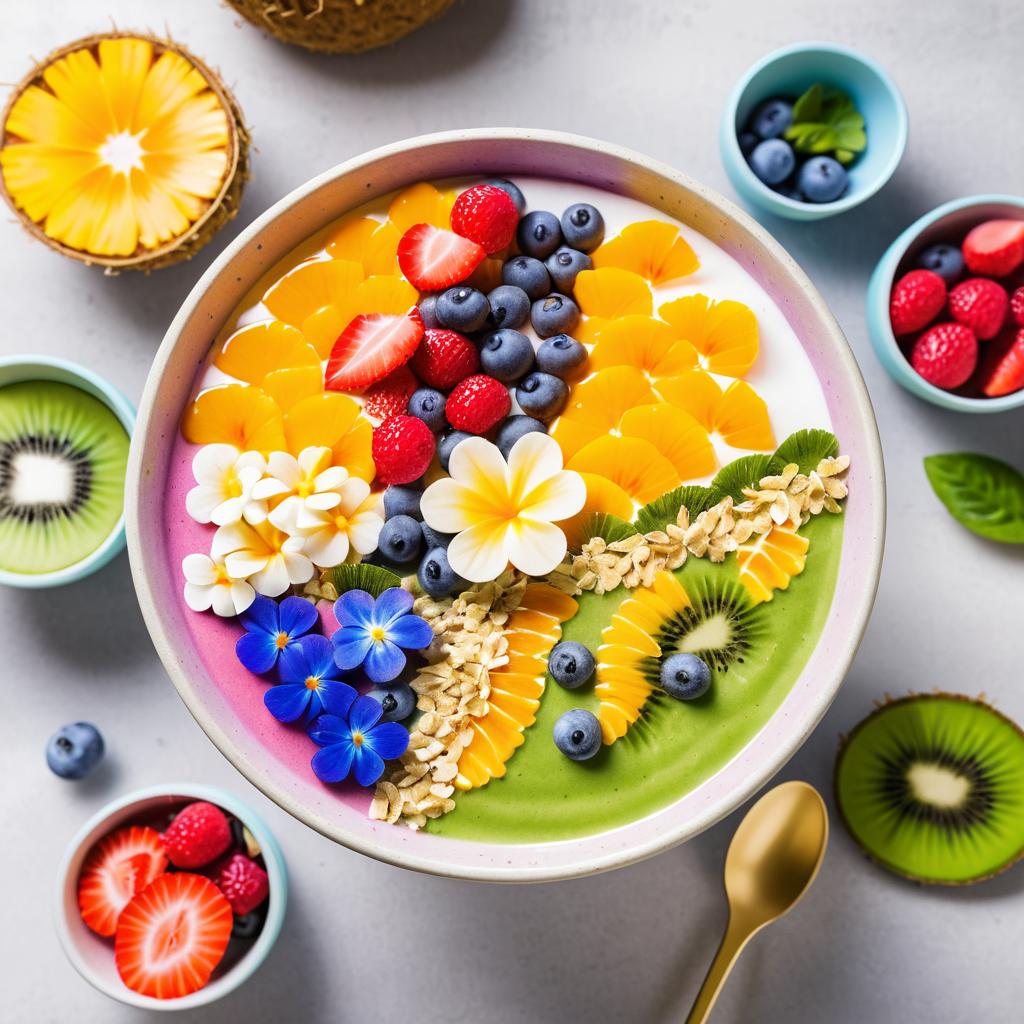 Colorful Smoothie Bowl Photorealistic Capture