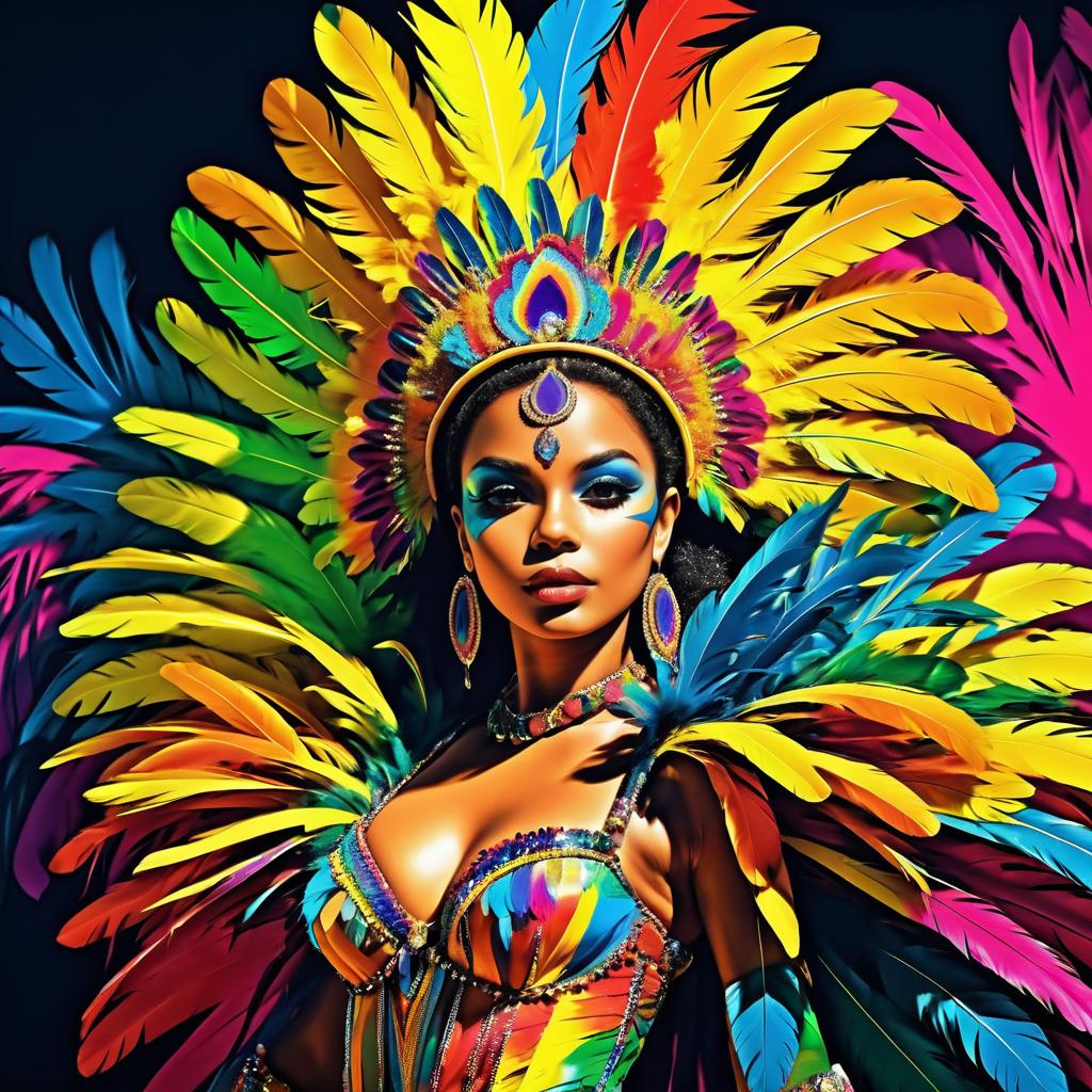 Vibrant Carnival Dancer Portraits in Graffiti