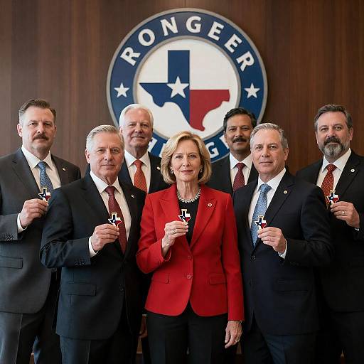 Texas Rangers Formal Group with Badges