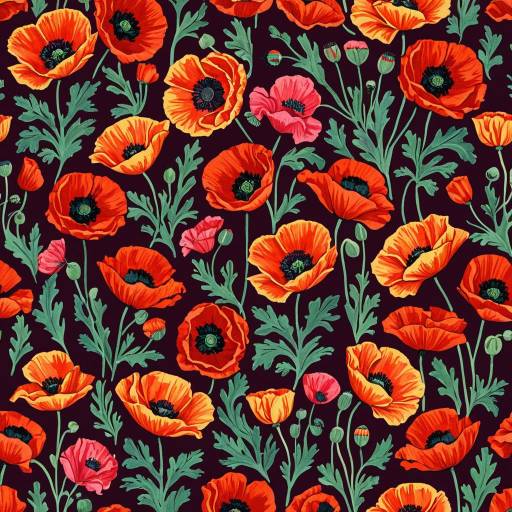 Vivid Floral Pattern Inspired by Nolde