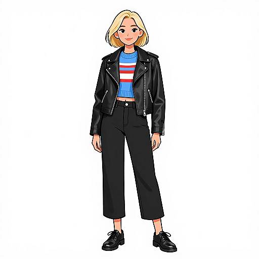 Smiling Woman in Stylish Streetwear