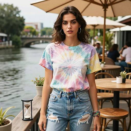 Hourglass Woman in Pastel Streetwear