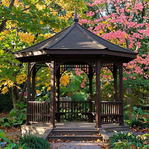 Autumn Garden Gazebo in Soft Light