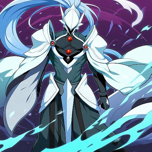 Illustration of Hakumen, blazblue in the style of Aikome (haikome)