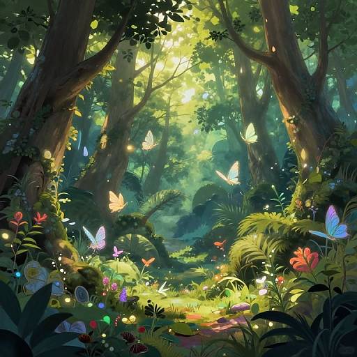 Whimsical Fantasy Forest Scene