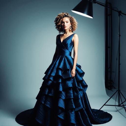 Fashion Model with Spiral Curls in Elegant Gown Fashion Model with Spiral Curls in Elegant Gown