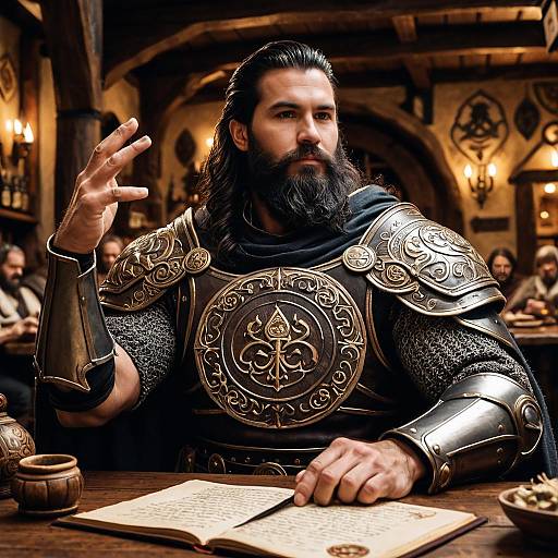 Paladin Swearing an Oath Over Miniatures