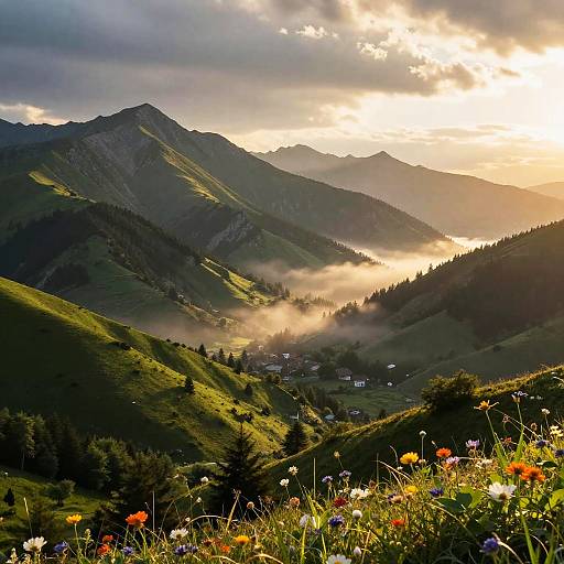 Golden Hour Apennine Mountain Landscape