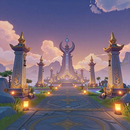 Genshin Impact Ethereal Landscape Scene