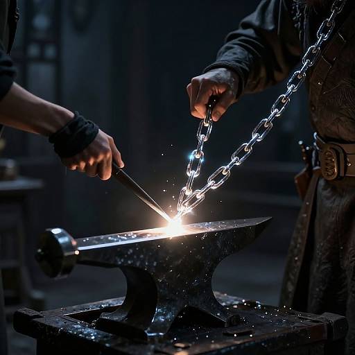 Virtual Blacksmith Forging Luminescent Chains