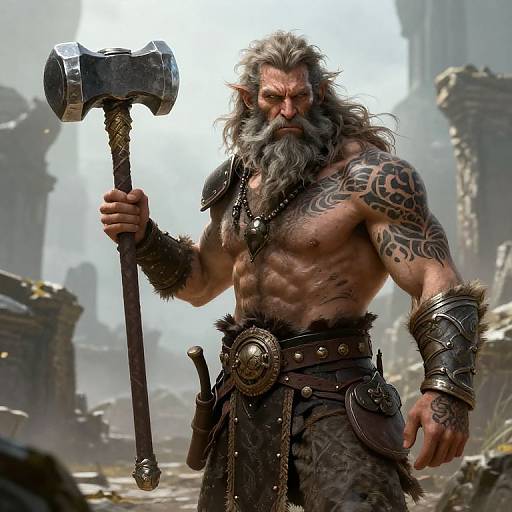 Dwarf Barbarian Battle-Ready Portrait