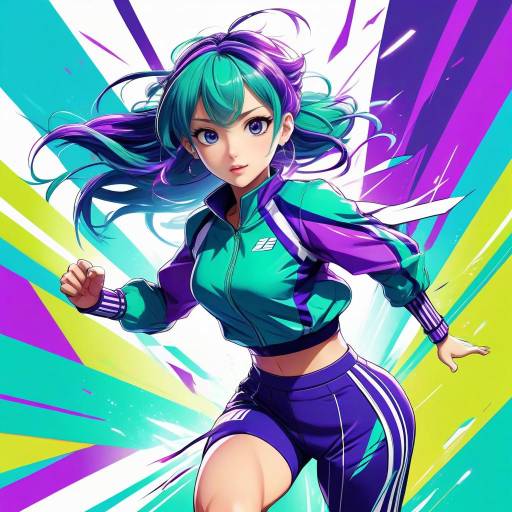 Vibrant Anime Idol in Motion