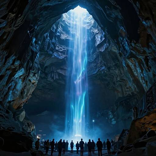 Bioluminescent Light in Cavernous Chasm