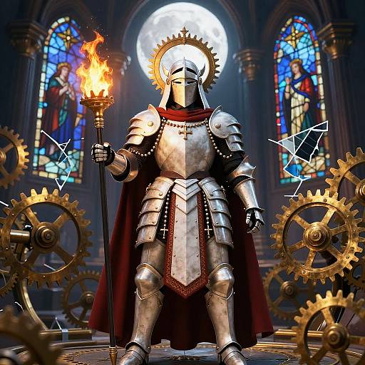 Sister of Battle in Ivory Armor with Holy Flamer