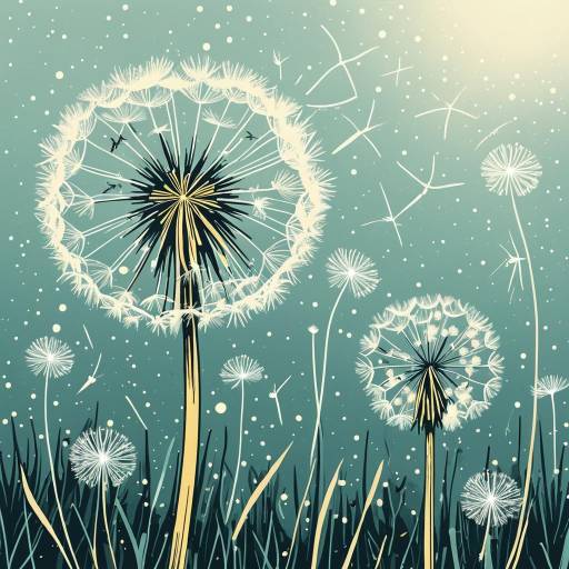 Whimsical Dandelion Dreamer Illustration