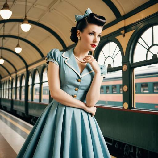 Retro Victory Rolls in Vintage Train Station
