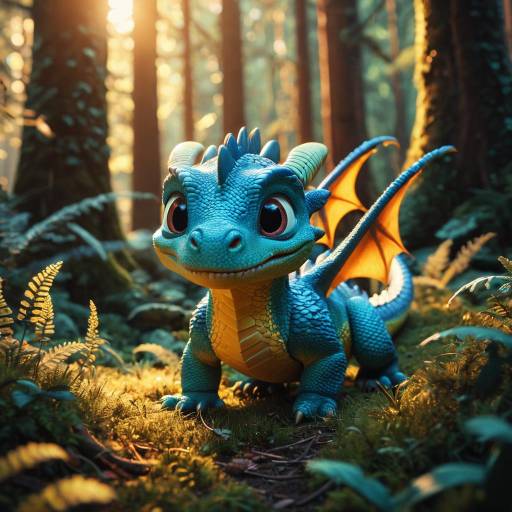 Cute Baby Wyvern in Enchanted Forest