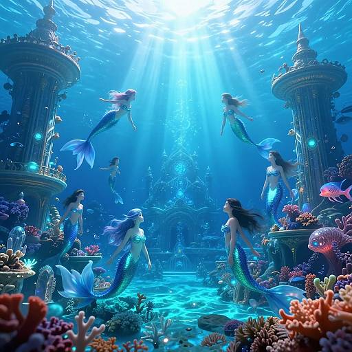 Dreamlike Underwater Mermaid Kingdom