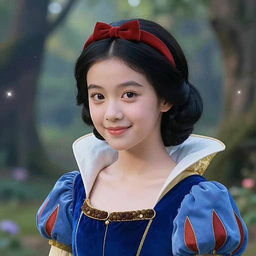 Snow White Digital Portrait in Royal Colors