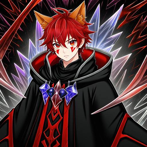 Illustration of Crystal exarch, final fantasy in the style of Narutaki shin