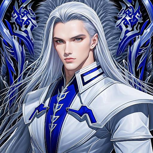 Illustration of Estinien varlineau, final fantasy in the style of Rokuwata tomoe