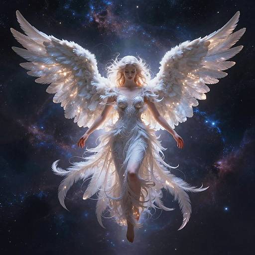 Celestial Guardian Angel with Stardust Wings