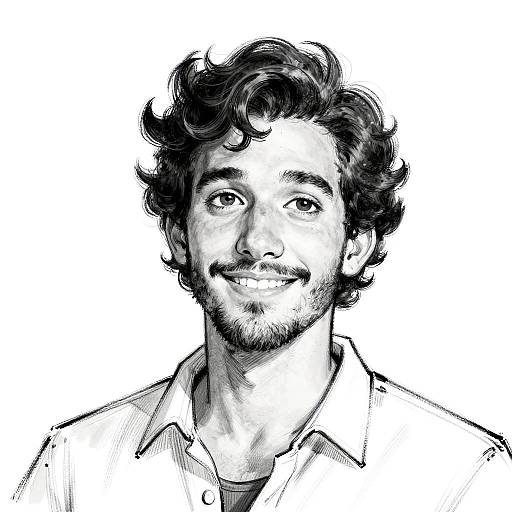 Black-and-White Digital Portrait Sketch