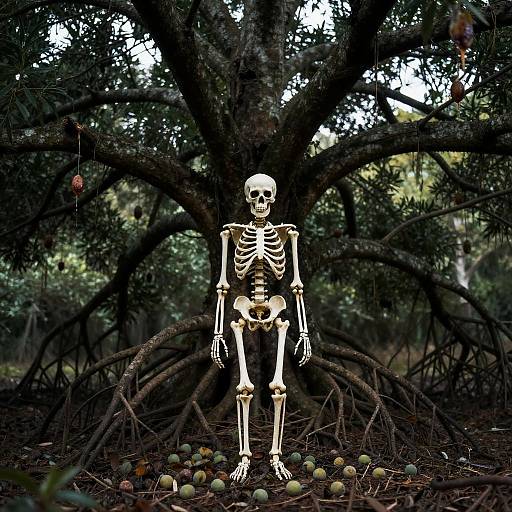 Eerie Skeleton and Withered Mangrove