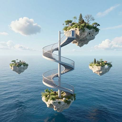 Spiral Staircase Connecting Emotional Islands