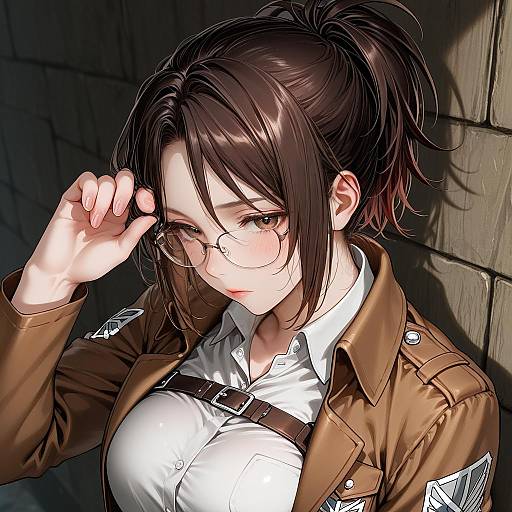 Illustration of Hange zoe, shingeki no kyojin in the style of Hizuki akira